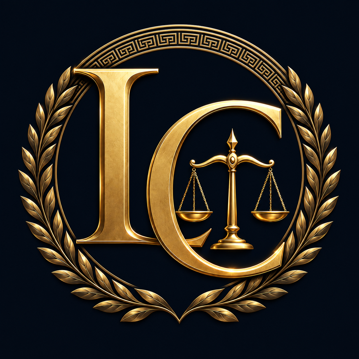 LC, весы правосудия и лавровые венки